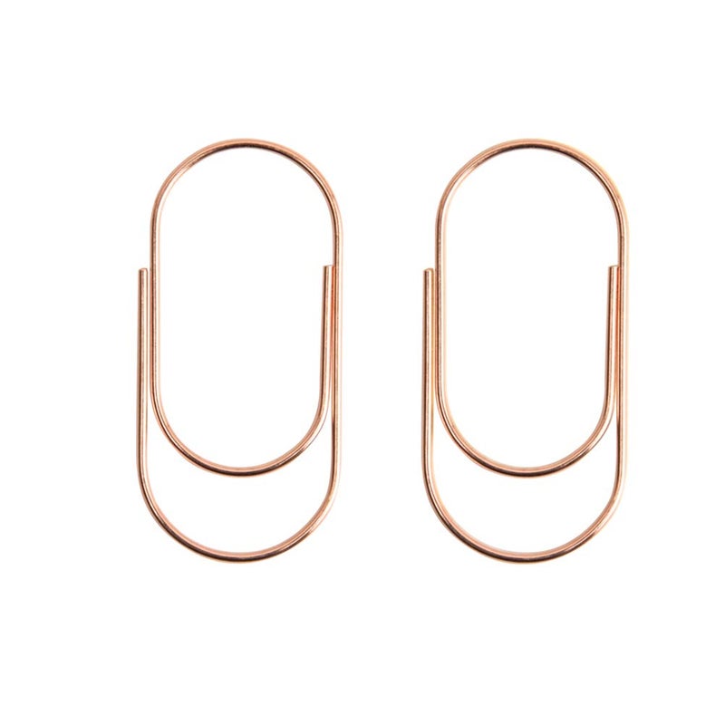 Supfoxer Rose Gold Large Paper Clips, 50pcs 50mm 2 inch Jumbo Paper Clip Non-Skid Large Wide Smooth Finish Steel Wire Office Supply Accessories - Image 2